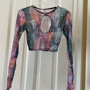 Pretty Little Thing Mesh Cutout Top